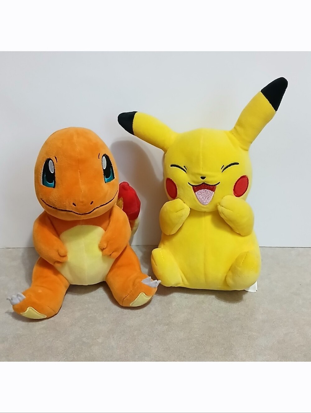 Lot of 2 Pokémon Nintendo Crestures Game Freak 8" Charmander Pikachu Plush Toy